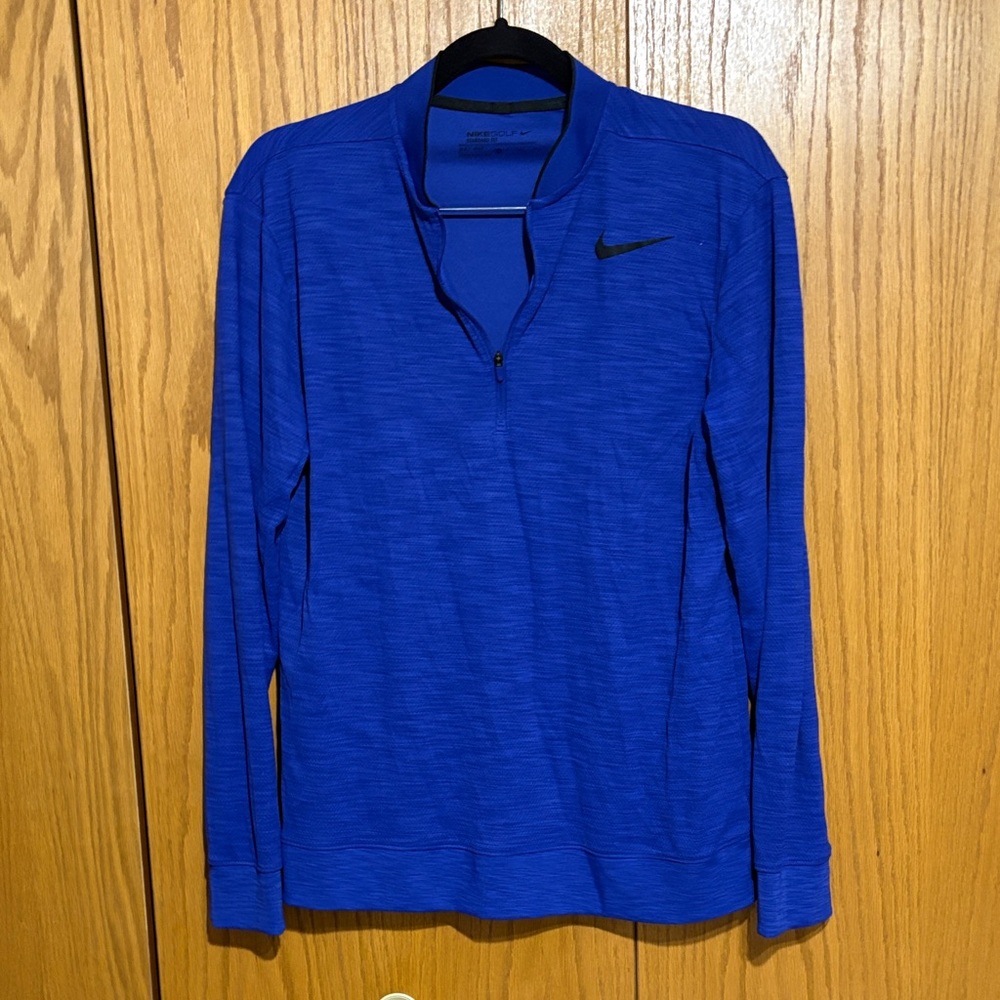Nike men’s M golf dri fit long‎ sleeve AeroReact polo athletic shirt top 1/4 zip
